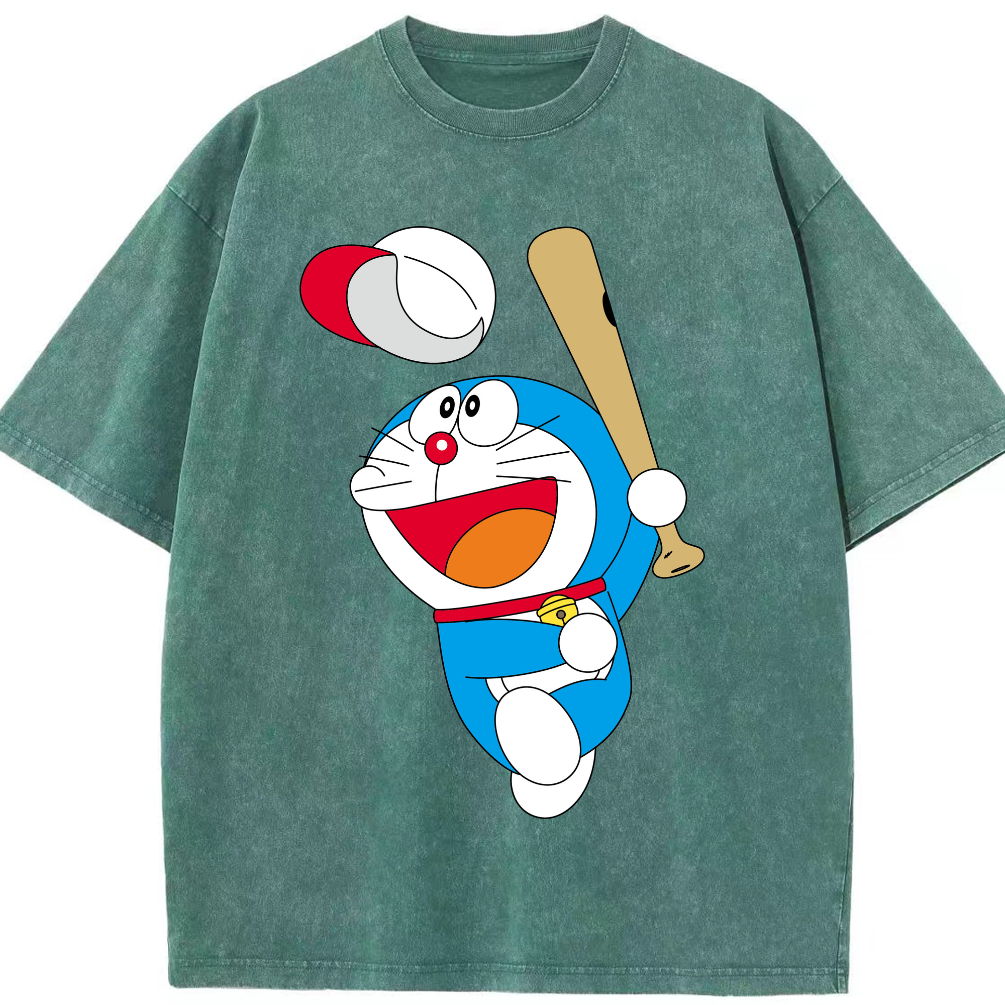 （画像用） ドラえもん Doraemon 綿100% ヴィンテージ風 半袖Tシャツ（フロントプリント）